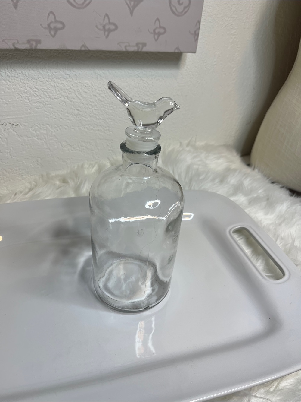 Clear Glass Bottle with Winged Glass Stopper